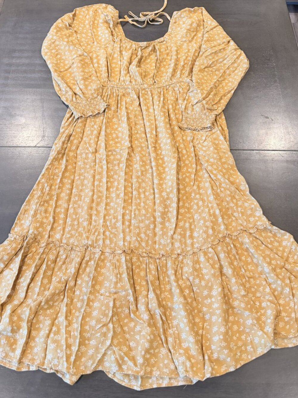 Sonoma Maternity Women's Yellow White Floral Midi Dress Size Medium